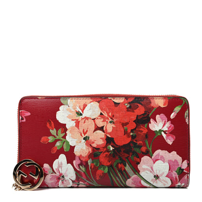 Gucci Calfskin Blooms Print Icon Zip Around Wallet Romantic Cherry Multicolor 1 of 7