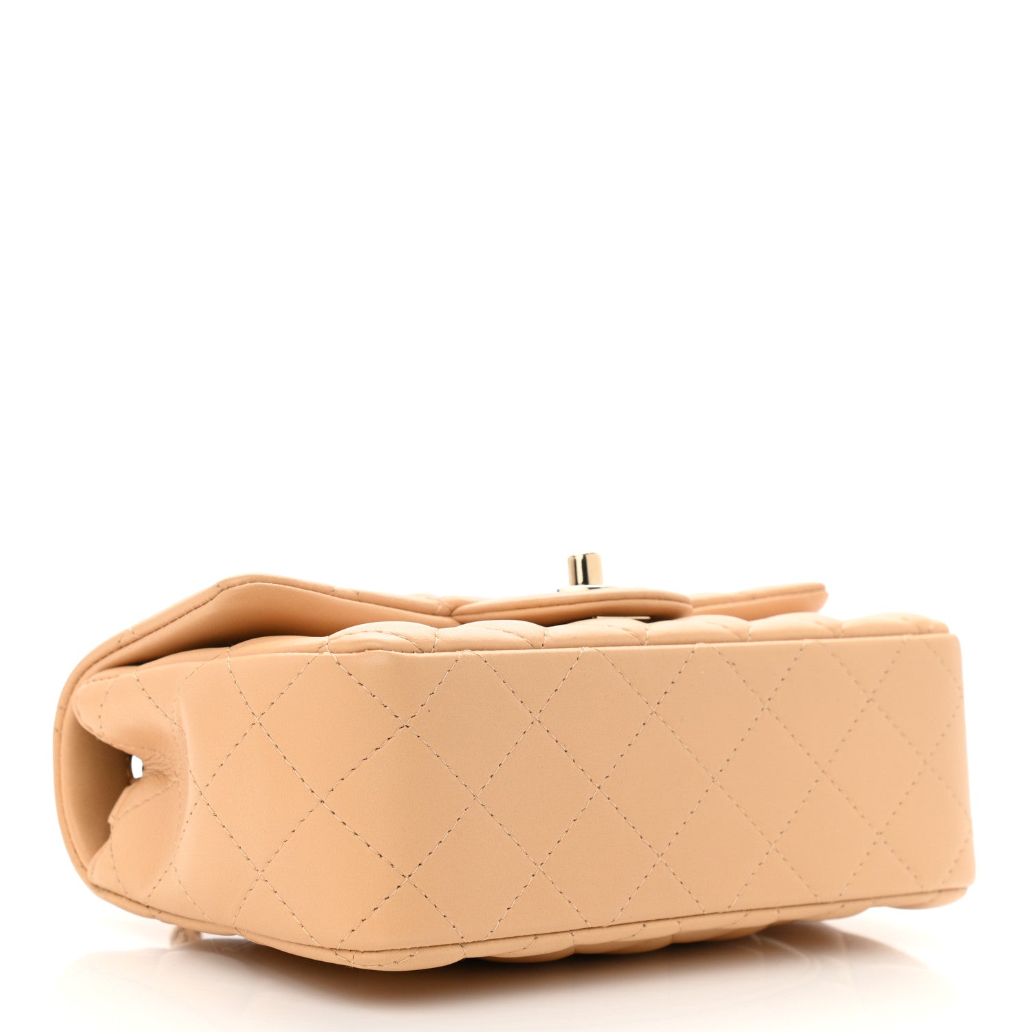 Chanel Lambskin Quilted Mini Rectangular Flap Beige 4 of 11