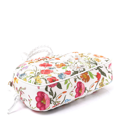 Gucci Canvas Flora Floral Trapuntata Small Zumi Dome Shoulder Bag White 3 of 10