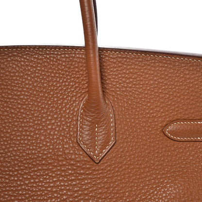 Hermes Taurillon Clemence Birkin 35 Gold 21 of 32