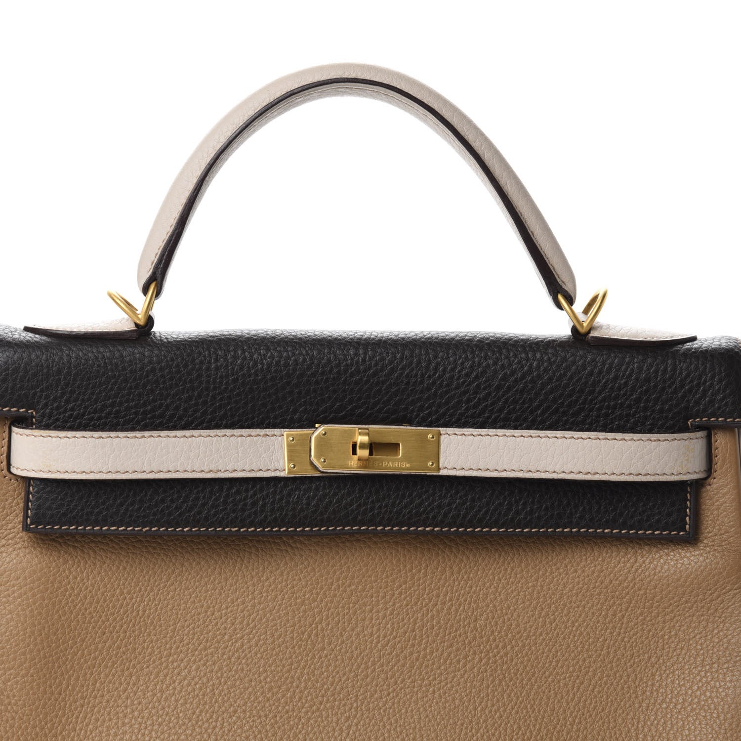 Hermes Togo Tri-Color Kelly Retourne 32 Tabac Camel Ebene Parchemin 10 of 10