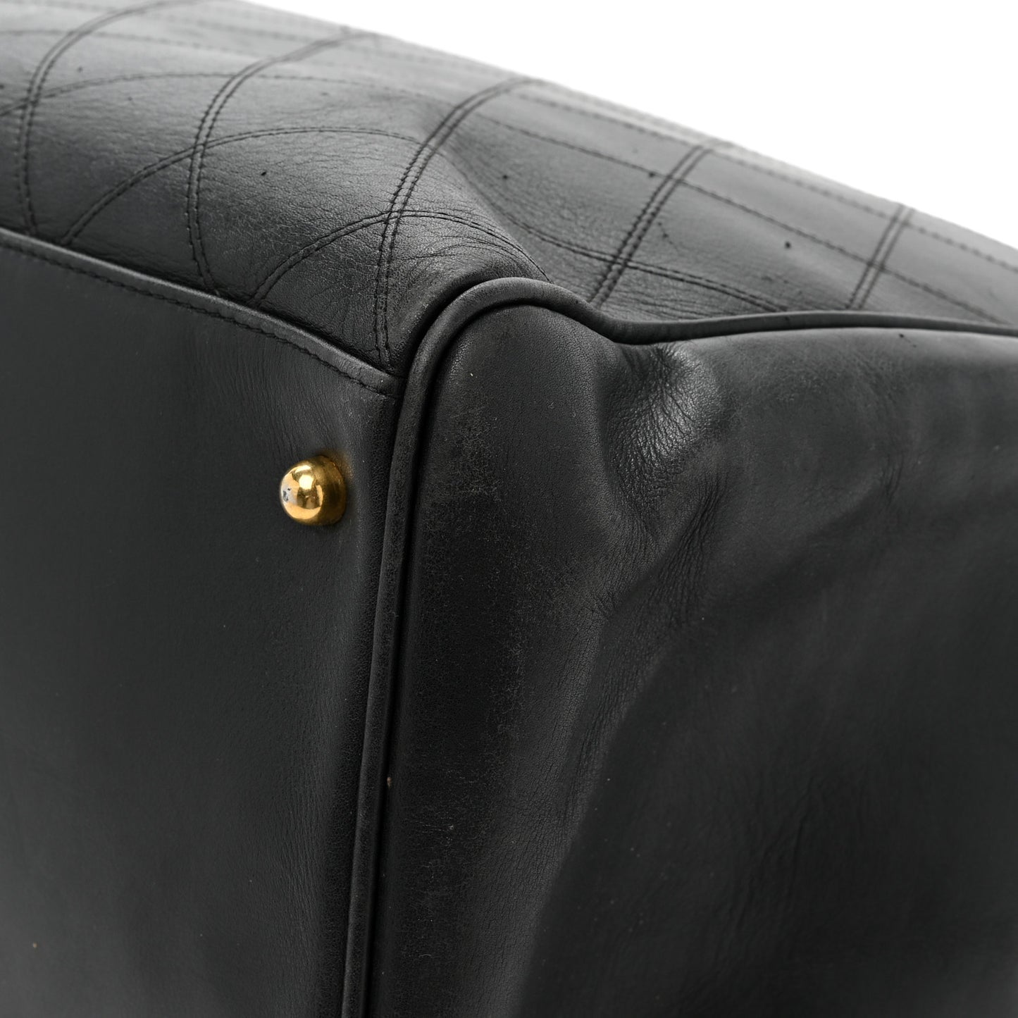 Calfskin Stitched XL Weekender Black