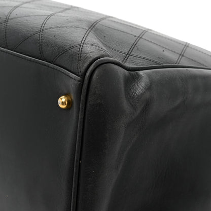 Chanel Calfskin Stitched XL Weekender Black 15 of 18