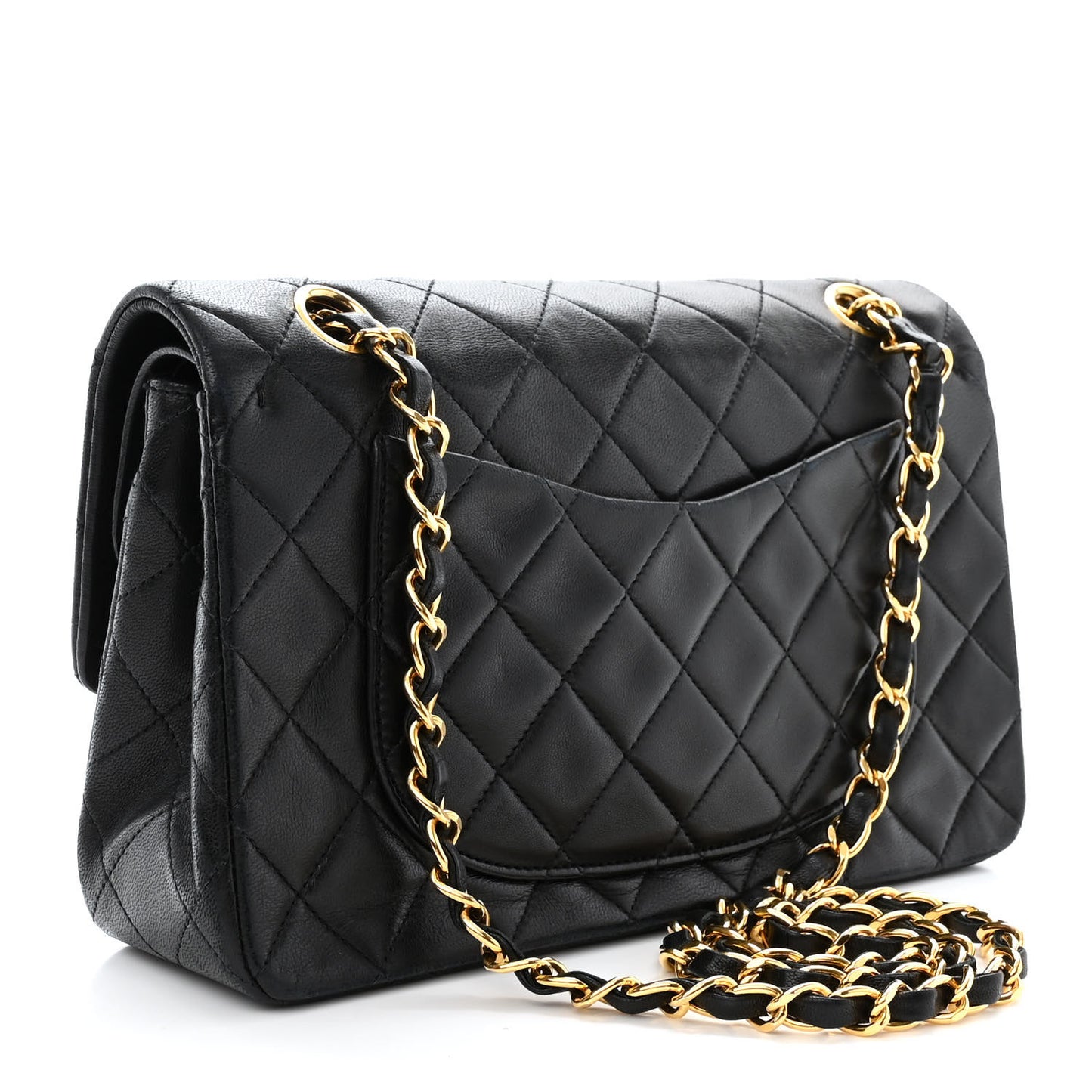 Lambskin Quilted Small Double Flap Black
