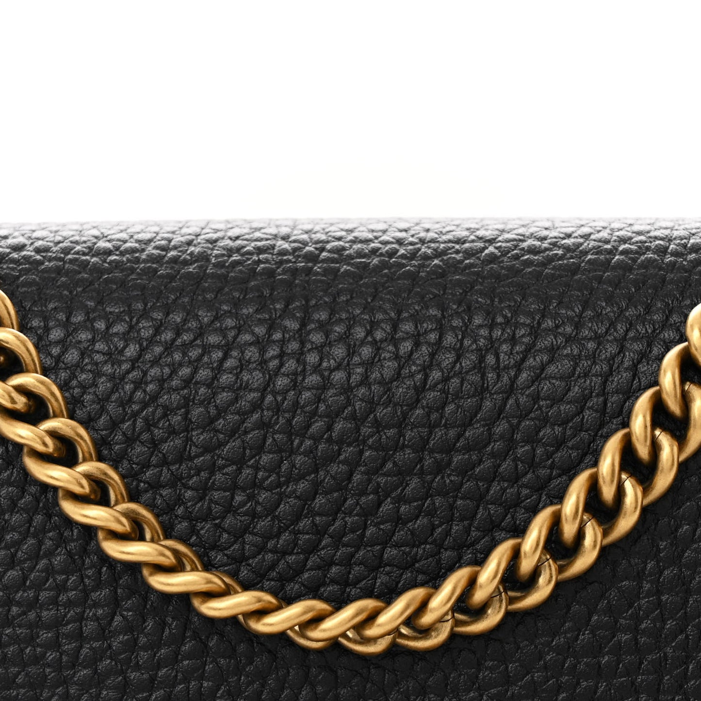 Calfskin GG Marmont Chain Wallet Black