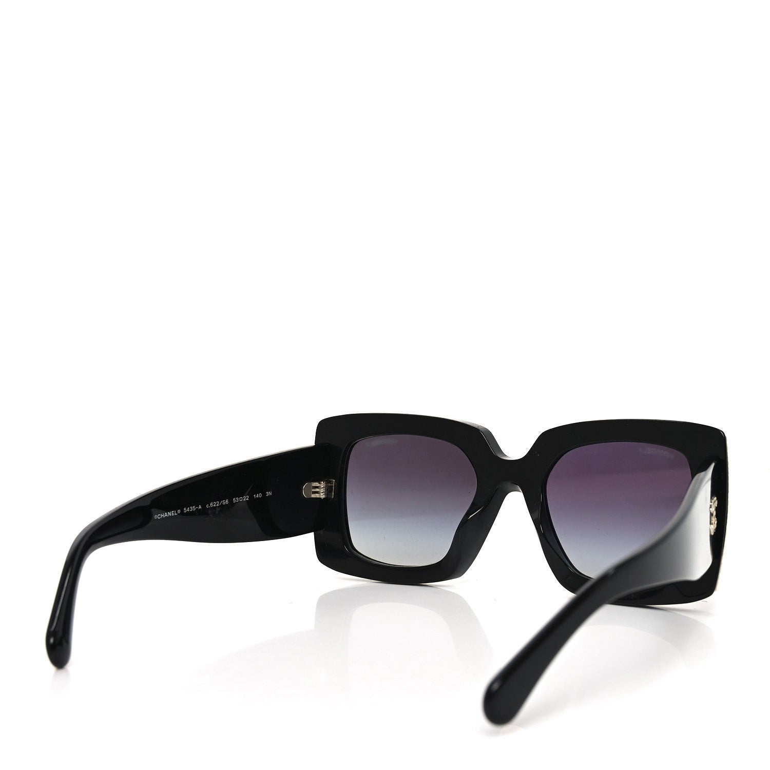 Chanel Acetate Rectangle Sunglasses 5435-A Black 4 of 7