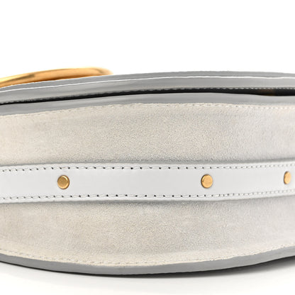 Chloe Calfskin Suede Lizard Embossed Small Nile Bracelet Bag Light Cloud 9 of 11