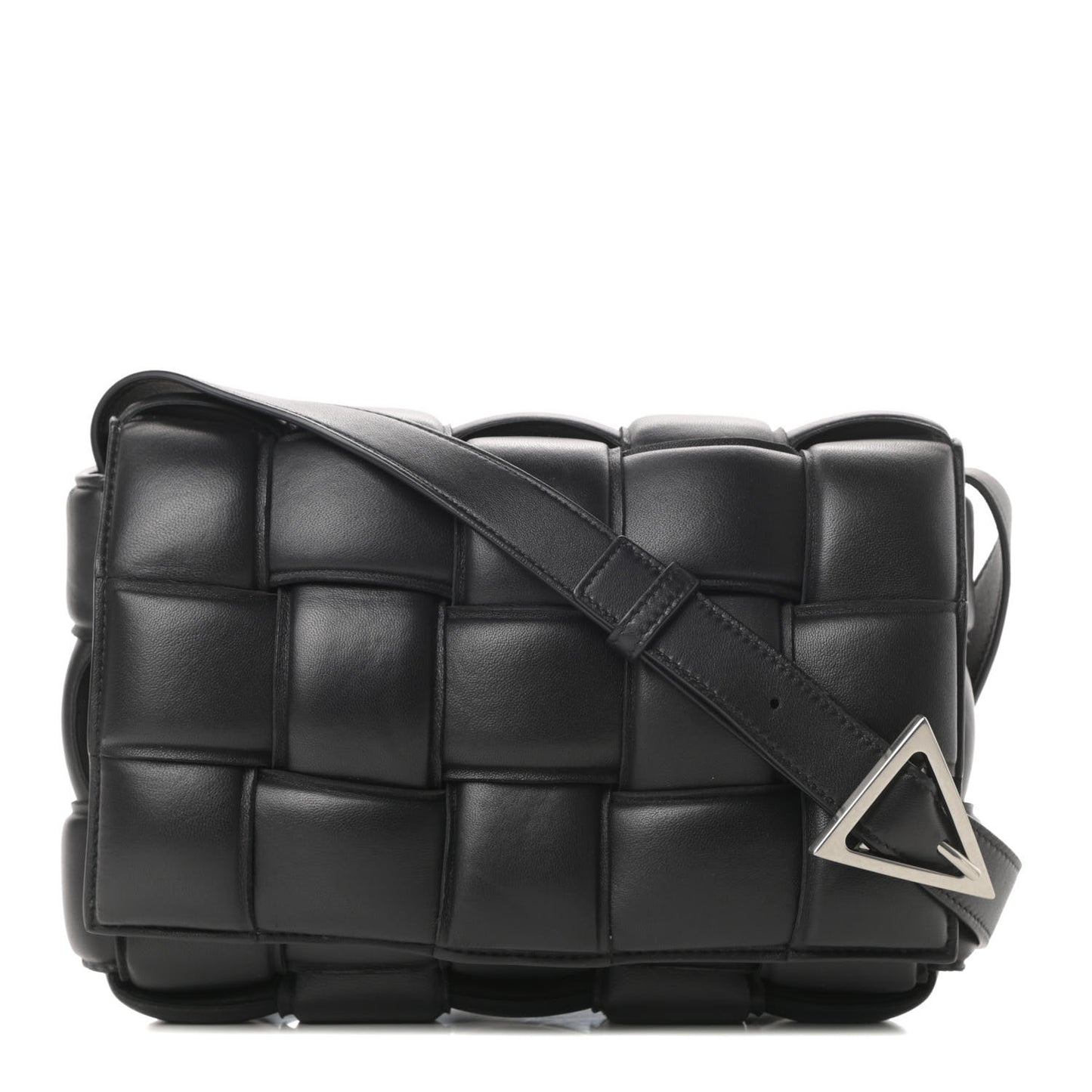 Nappa Maxi Intreccio Padded Cassette Crossbody Bag Black