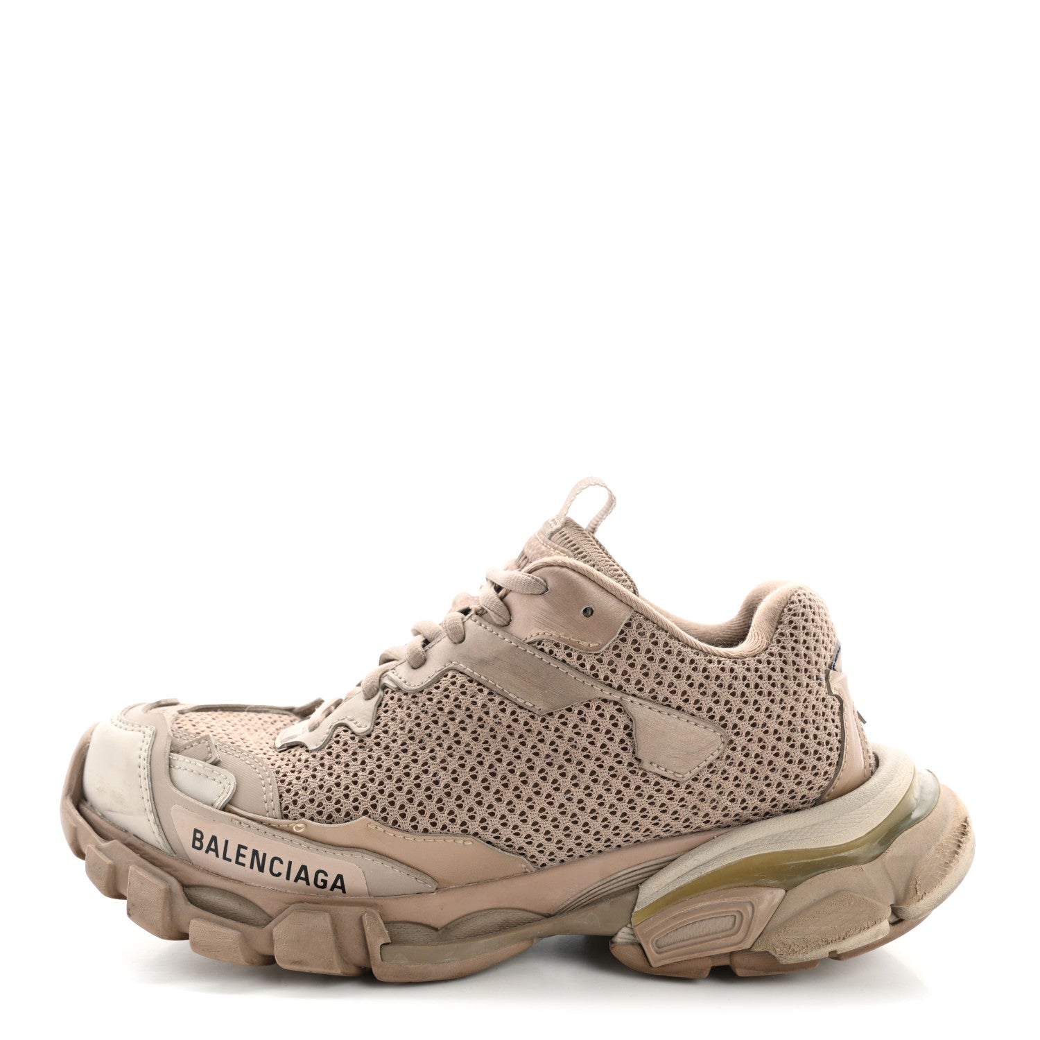 Balenciaga Mesh Nylon Destroyed Womens Track.3 Sneakers 37 Beige Mix 1 of 13