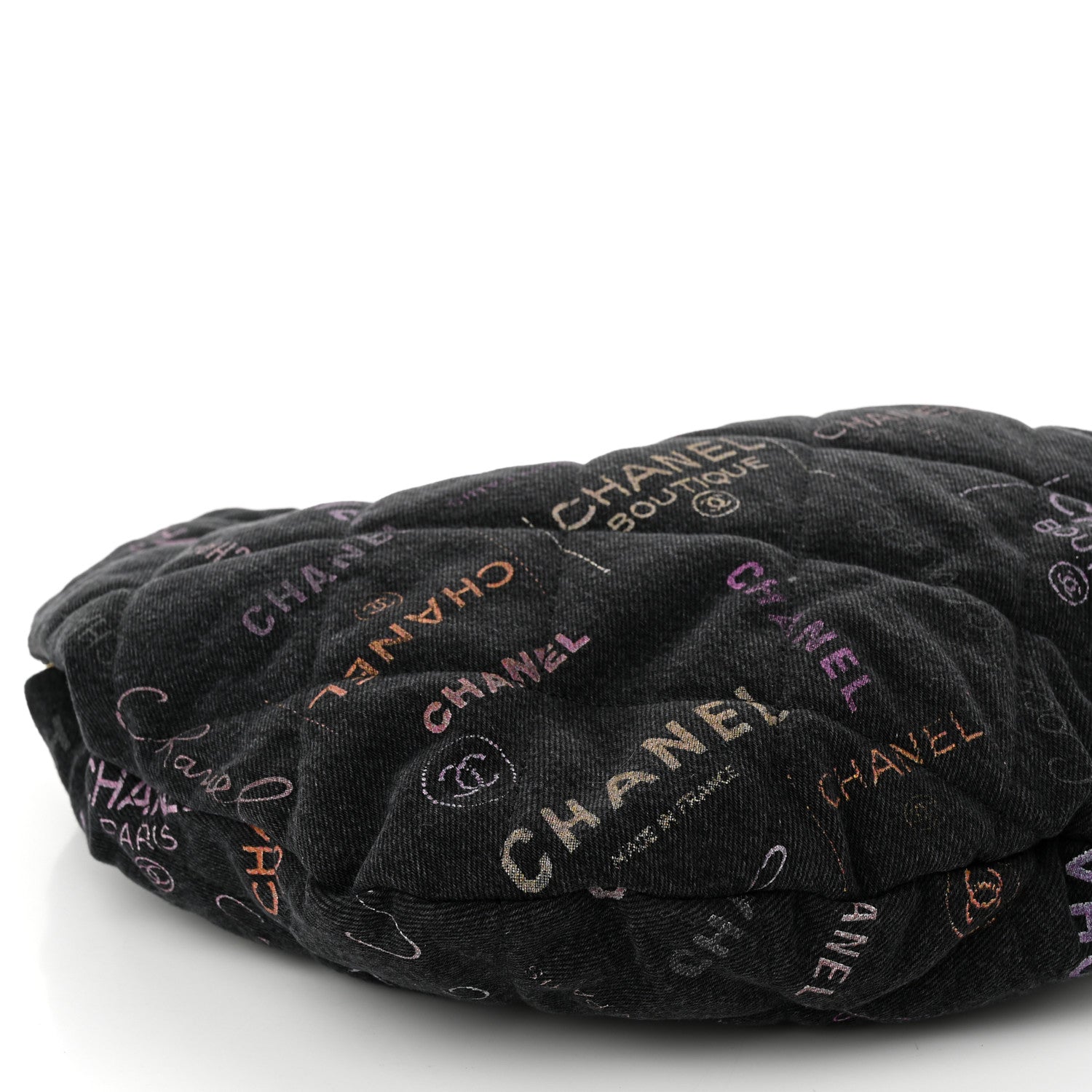 Chanel Denim Quilted Denim Mood Hobo Black Multicolor 9 of 10