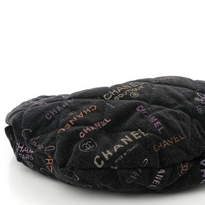 Chanel Denim Quilted Denim Mood Hobo Black Multicolor 9 of 10