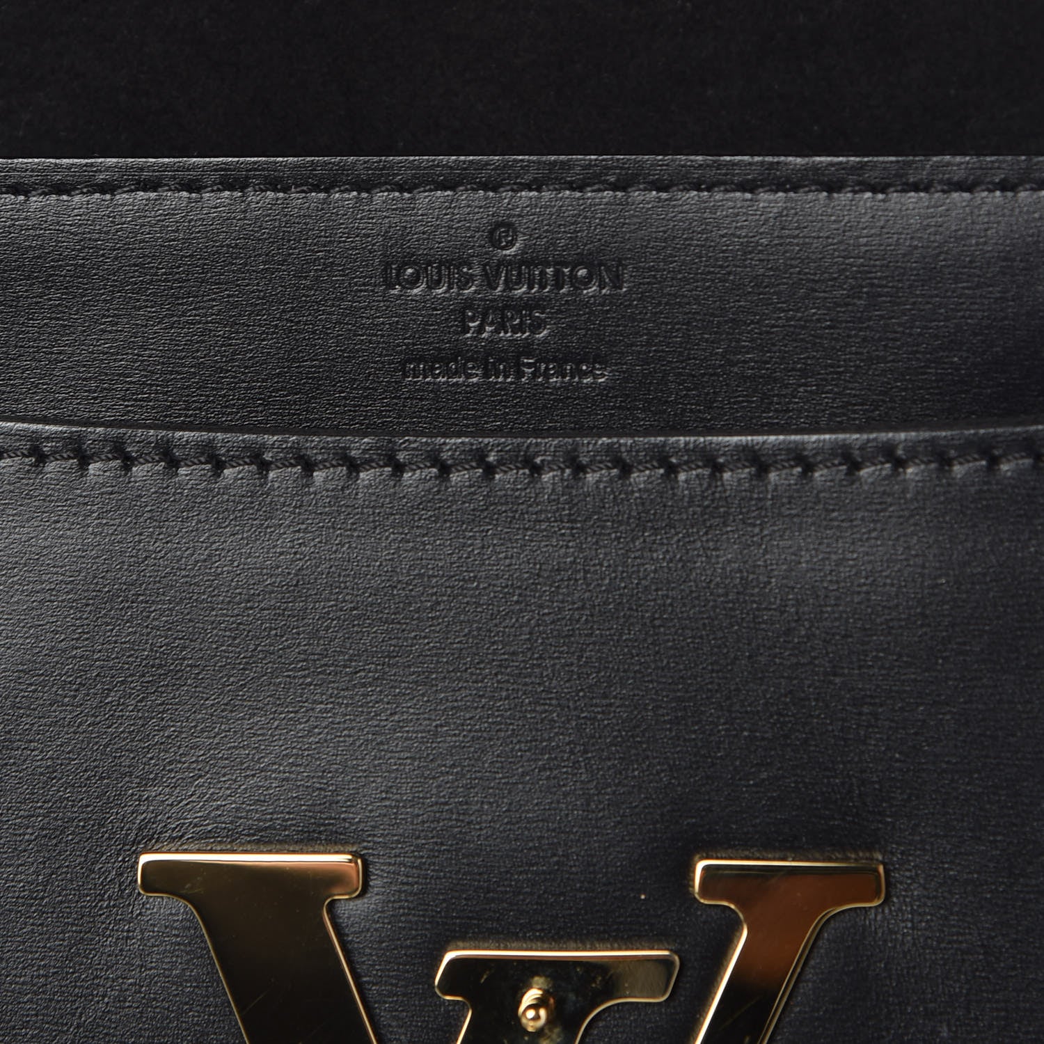 Louis Vuitton Calfskin Chain Louise GM Black 6 of 11