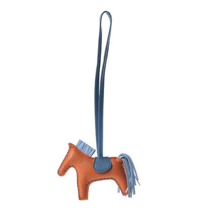 Hermes Milo Lambskin Grigri Rodeo Horse Bag Charm Feu Celeste Bleu Izmir 3 of 4