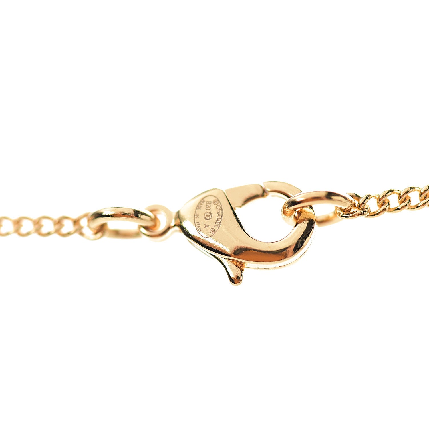 Chanel Metal CC Paris Button Necklace Gold 4 of 4