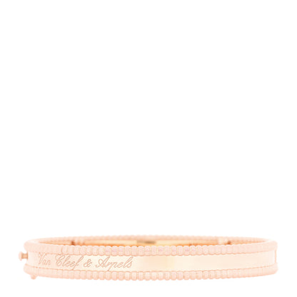 Van Cleef & Arpels 18K Rose Gold Perlee Signature Bangle Bracelet M 2 of 4