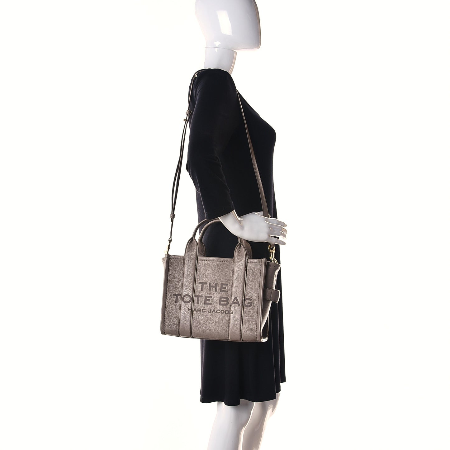 Grained Calfskin Small The Tote Bag Taupe