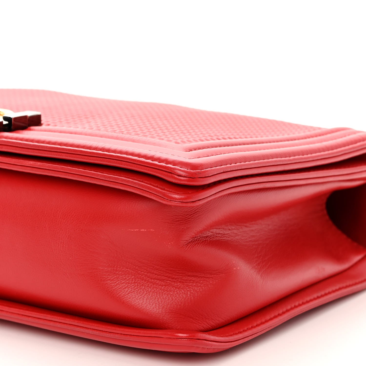 Chanel Lambskin Embossed New Medium Boy Cube Flap Red 10 of 10