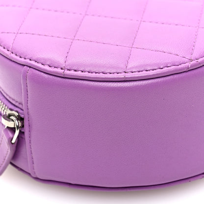 Chanel Lambskin Quilted Round Clutch With Chain Purple 9 of 10
