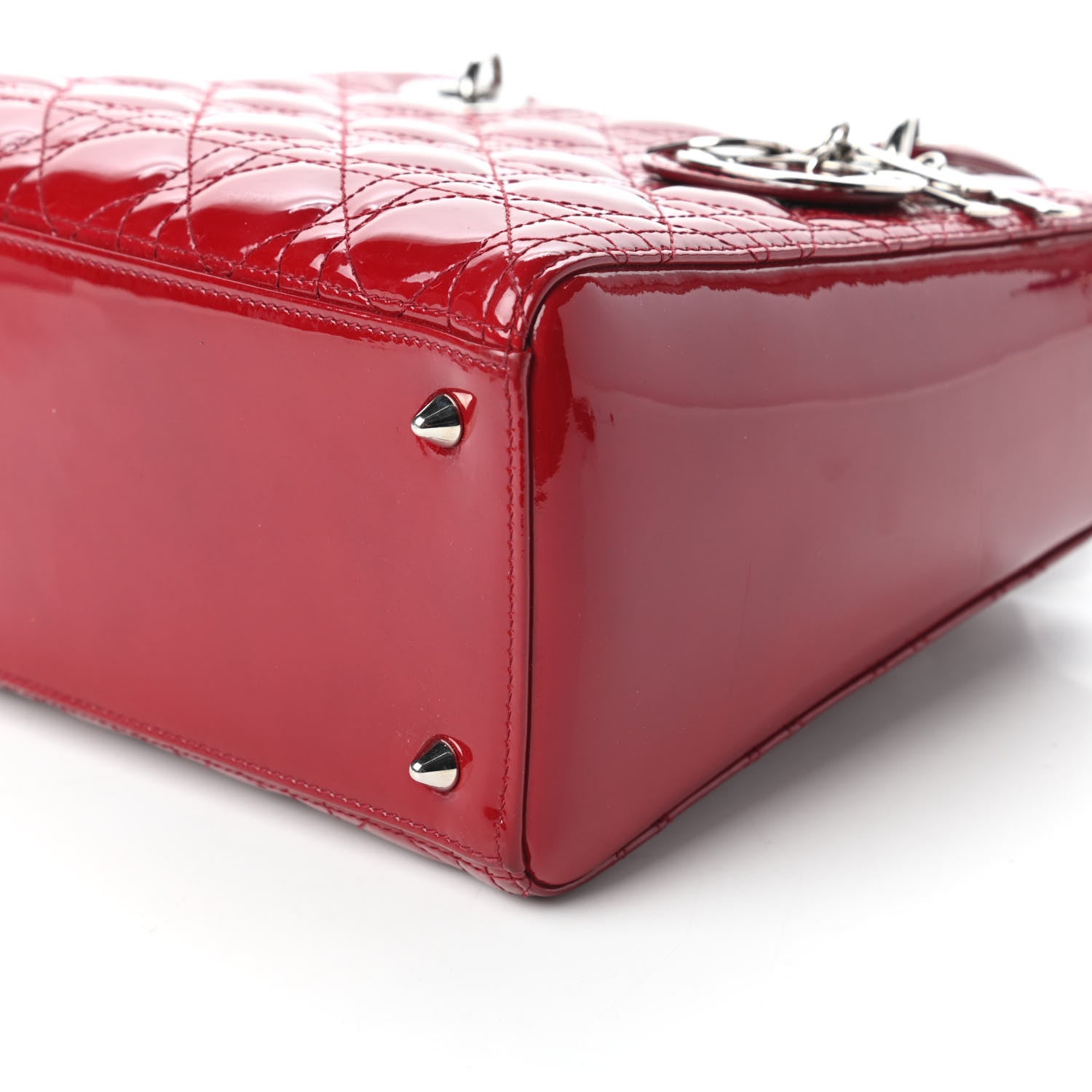 Christian Dior Patent Cannage Medium Lady Dior Red 7 of 10