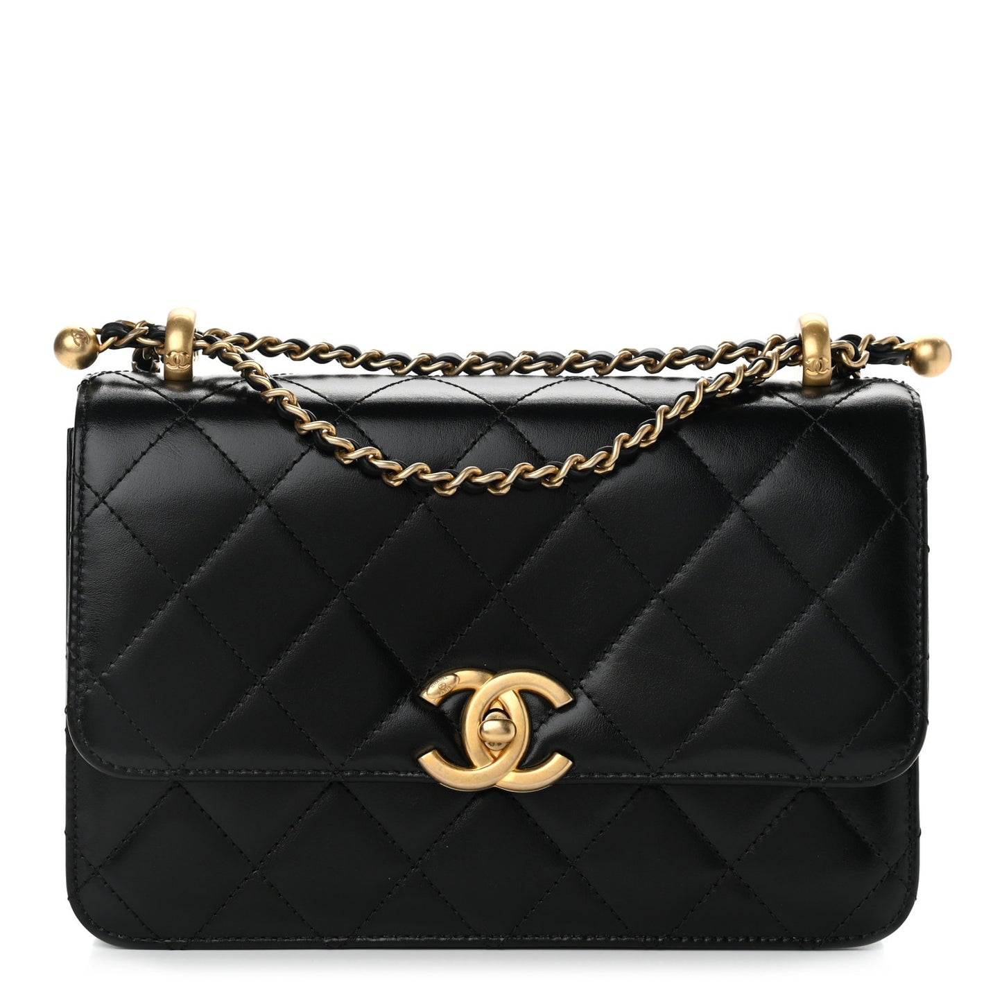 Calfskin Quilted Perfect Fit Flap Black