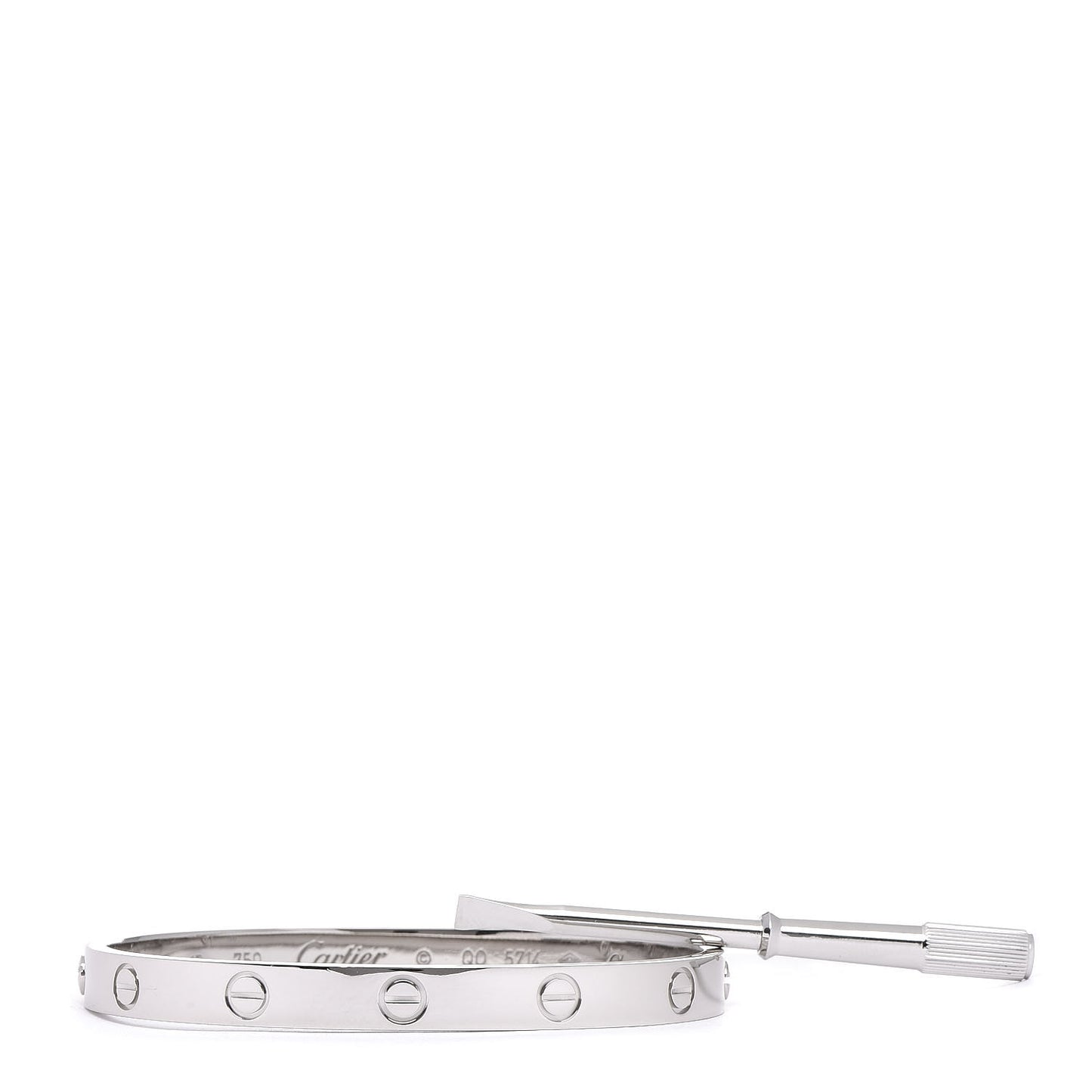 18K White Gold LOVE Bracelet 17