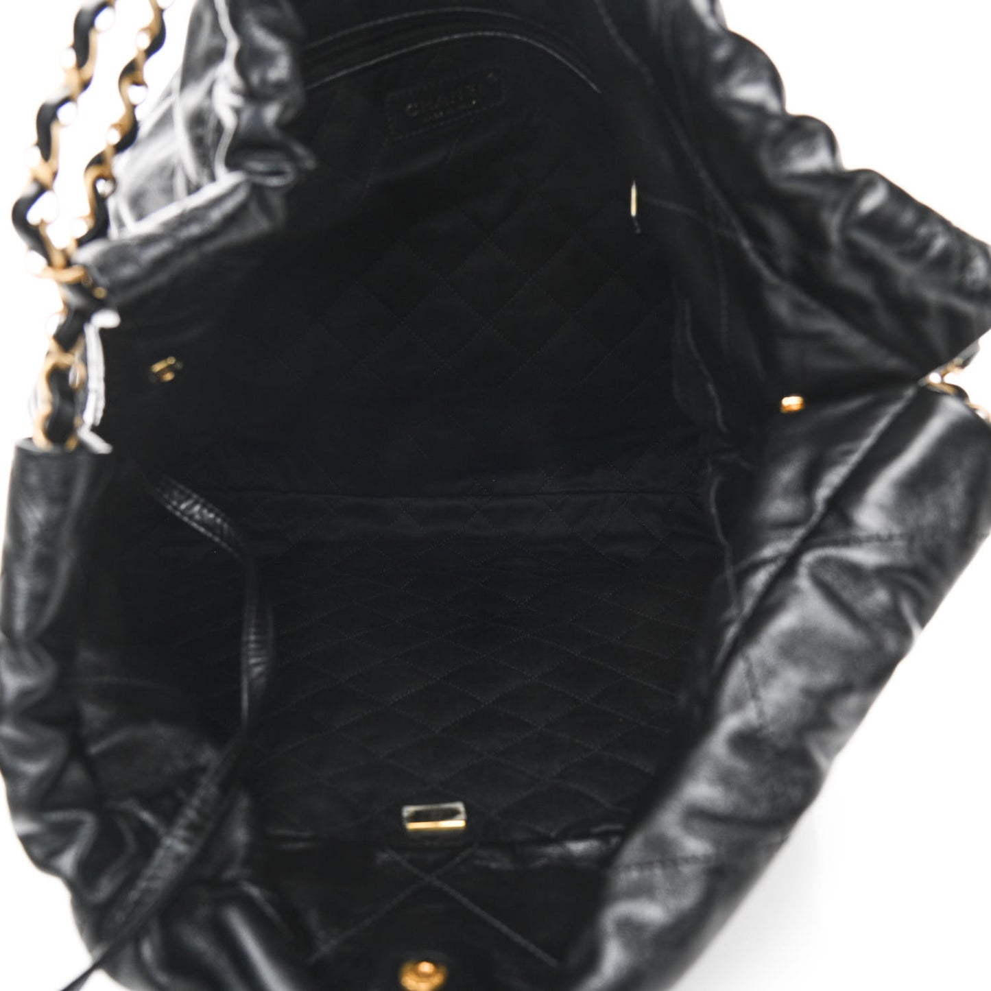 Calfskin Quilted Large Chanel 22 Black