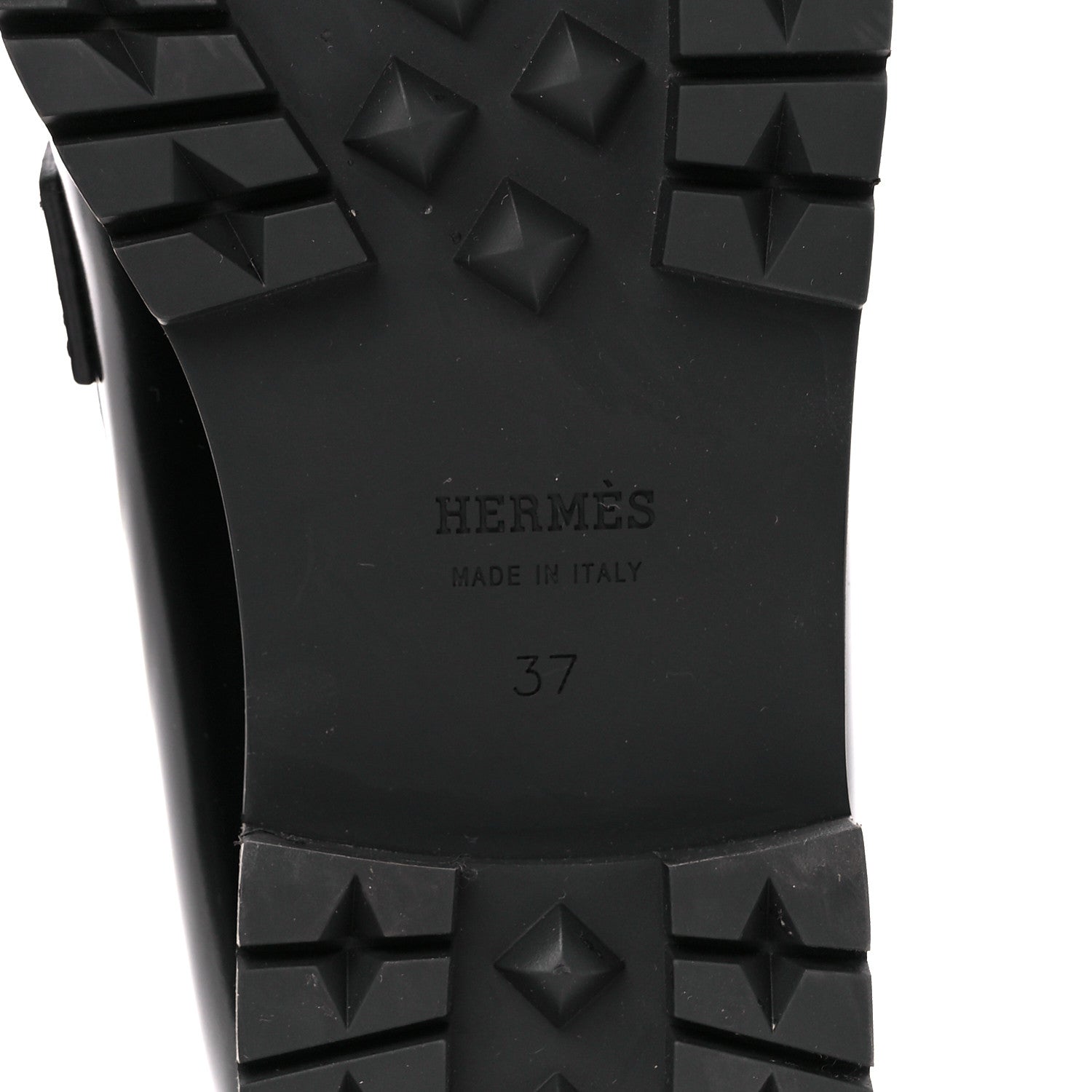 Hermes Calfskin Womens Faubourg Loafers 37 Black 6 of 10