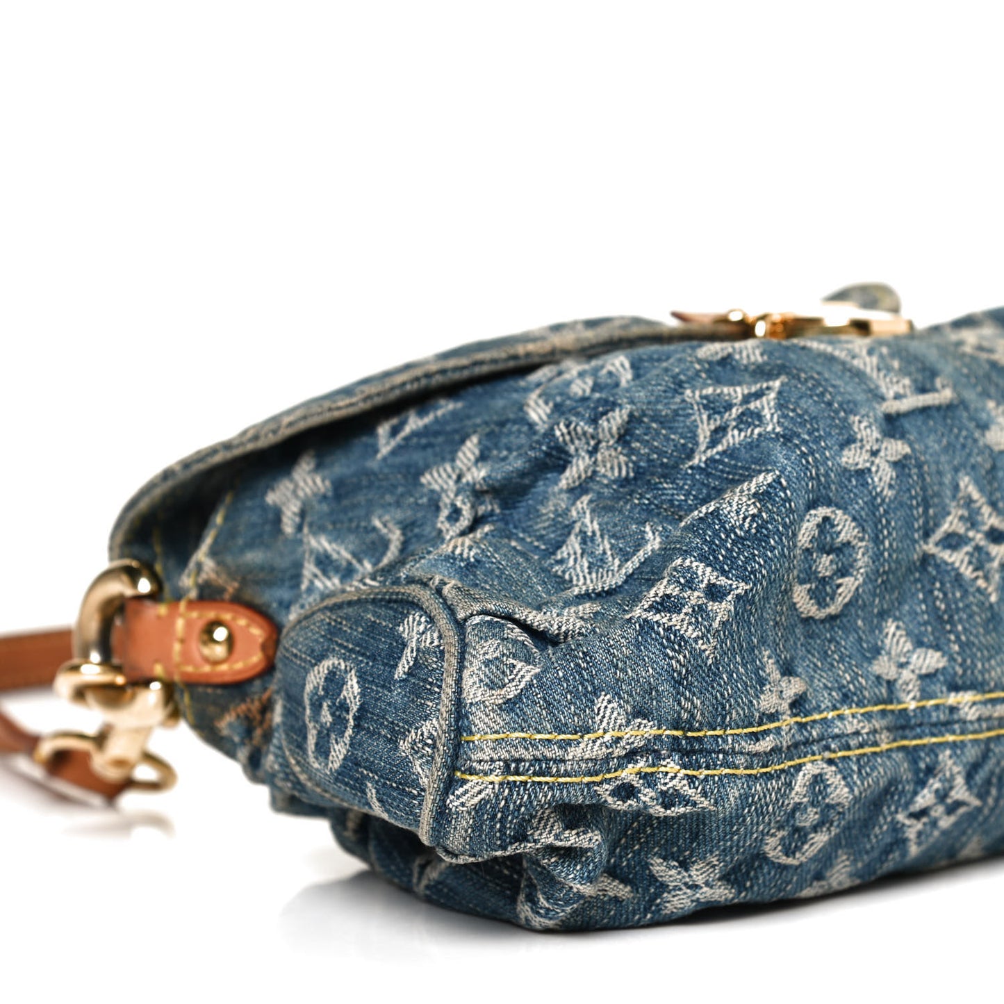 Monogram Denim Mini Pleaty Blue