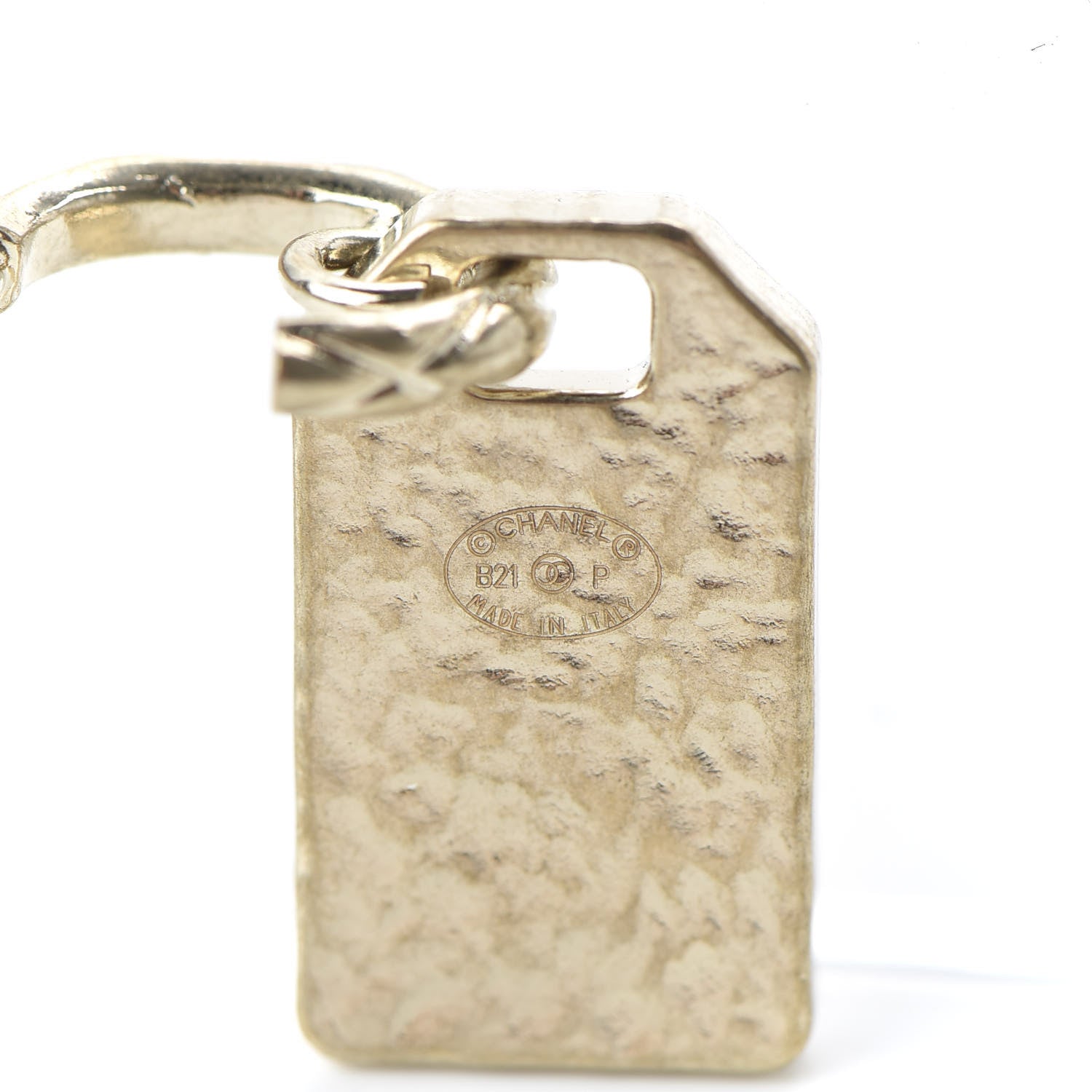 Chanel CC Tag Drop Earrings Gold 4 of 5
