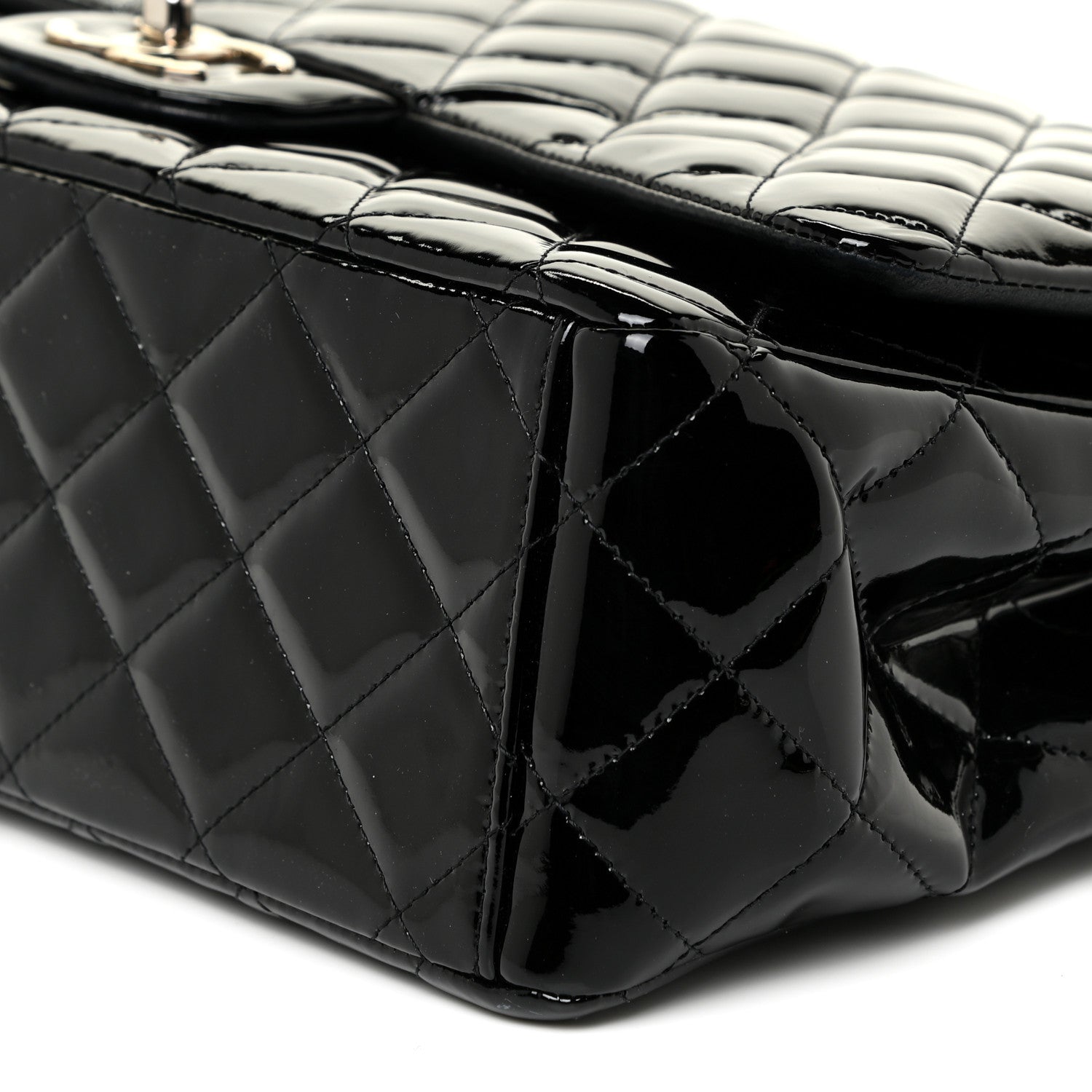 Chanel Patent Quilted Maxi Double Flap Black 9 of 25