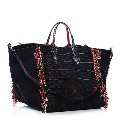 Christian Louboutin Cotton Embroidered Portugaba Black 3 of 15