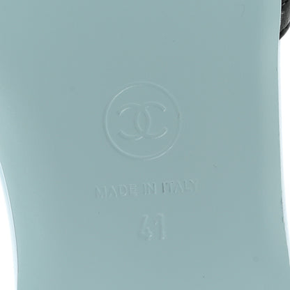 Chanel Lambskin CC Cutout Mules 41 Blue Black 7 of 10