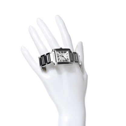 Cartier Stainless Steel 28mm Tank Francaise Automatic Watch 2 of 9