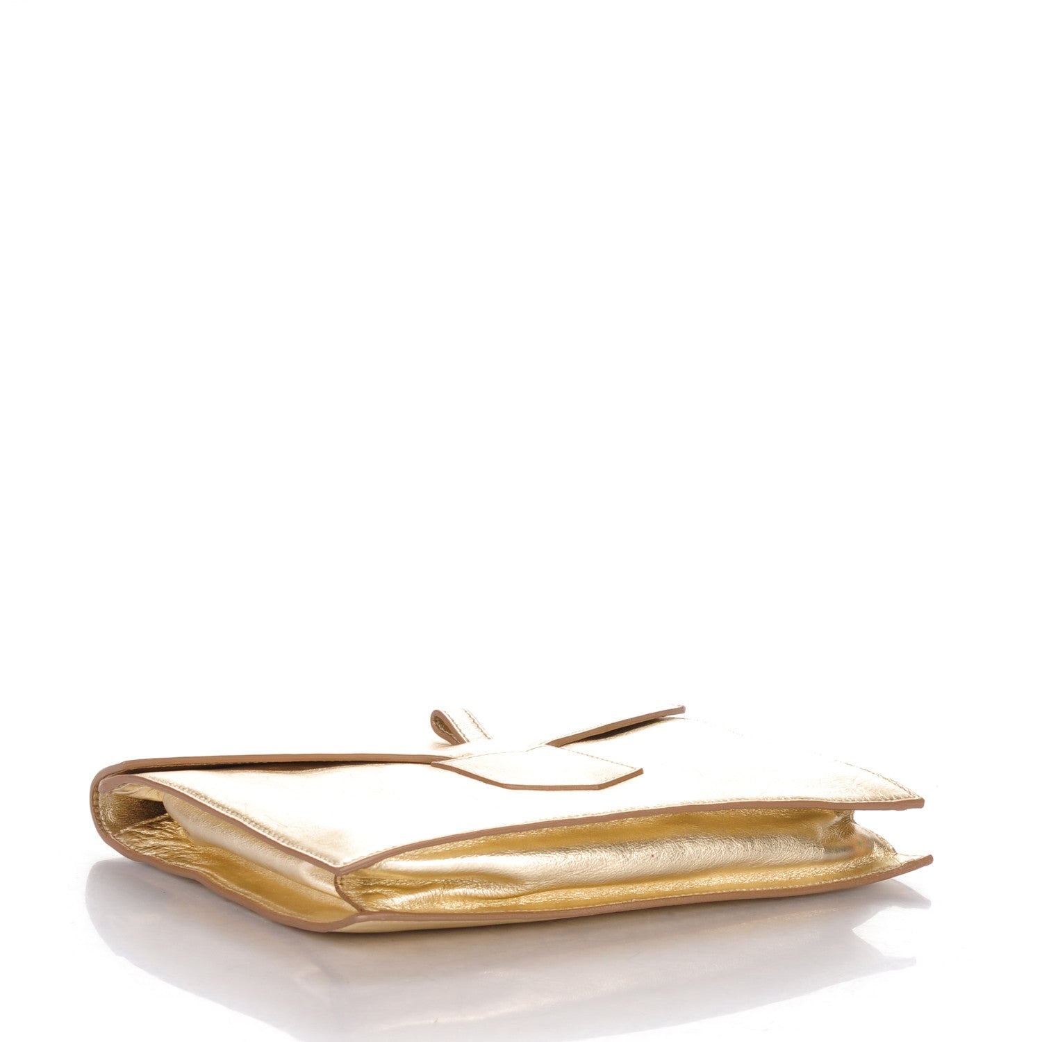 Saint Laurent Metallic Calfskin Y Envelope Clutch Gold 4 of 7