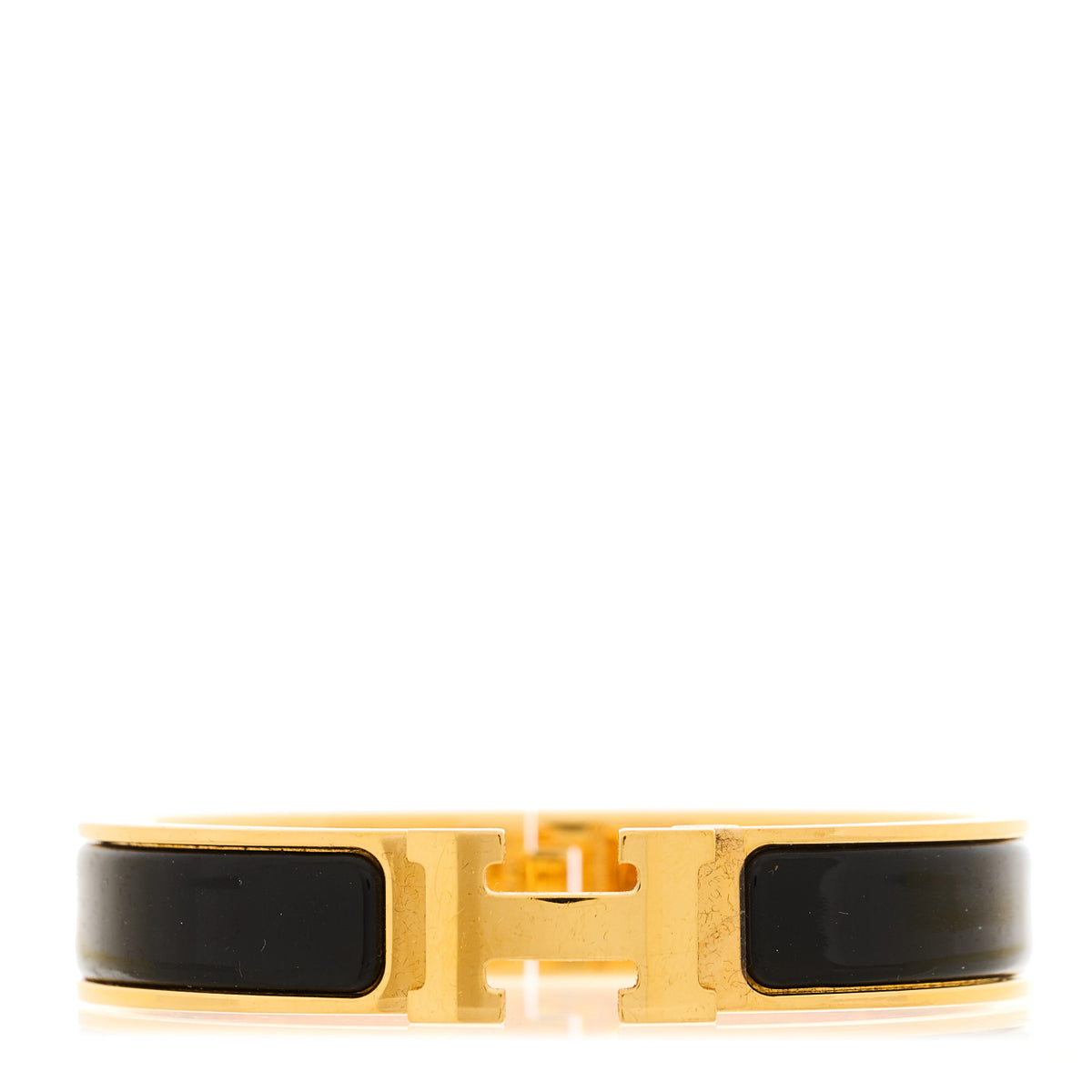 Enamel Narrow Clic Clac H Bracelet PM Black