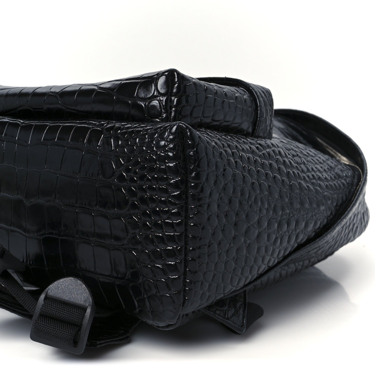 Balenciaga Calfskin Logo Crocodile Embossed Small Everyday Backpack Black 11 of 11