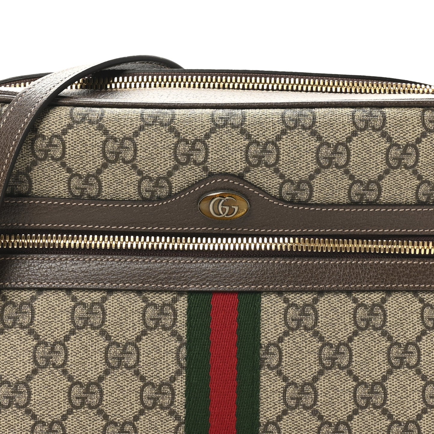 GG Supreme Monogram Web Small Ophidia Shoulder Bag Brown