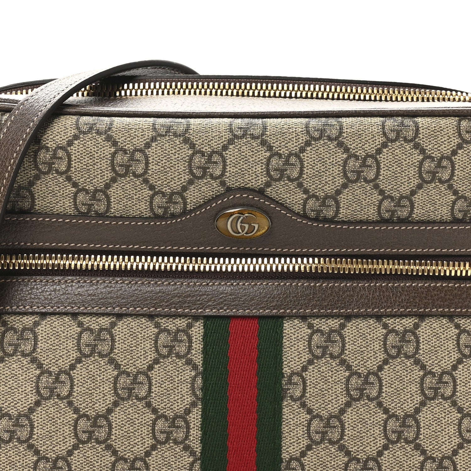 Gucci GG Supreme Monogram Web Small Ophidia Shoulder Bag Brown 8 of 10