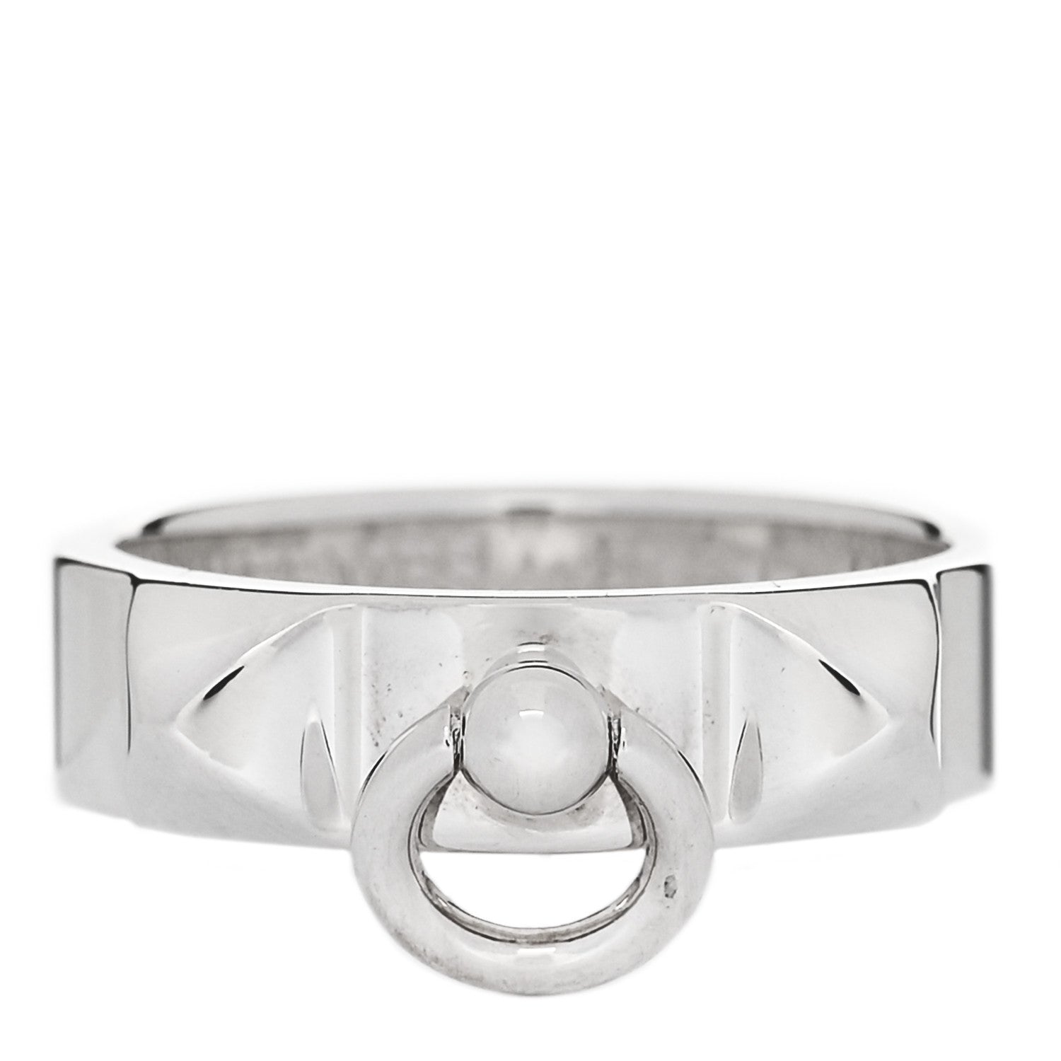 Hermes Sterling Silver PM Collier De Chien Ring 50 5.25 1 of 5