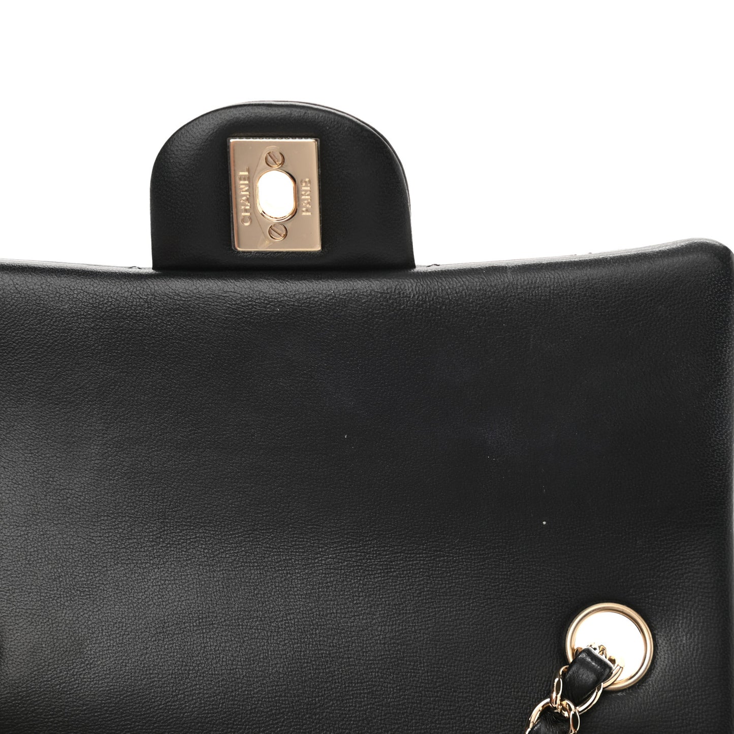 Lambskin Quilted Mini Rectangular Flap Black
