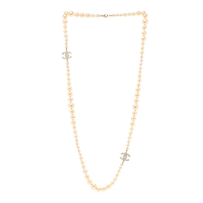 Chanel Pearl Multistrand CC Long Necklace Pearly White 3 of 6