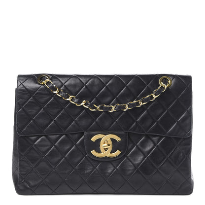 Chanel Lambskin Quilted XL Jumbo Single Flap Black 1 of 11