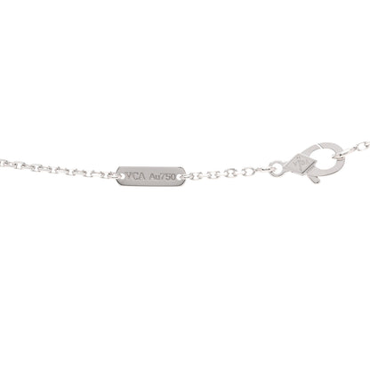 Van Cleef & Arpels 18K White Gold Chalcedony Vintage Alhambra Pendant Necklace 4 of 6