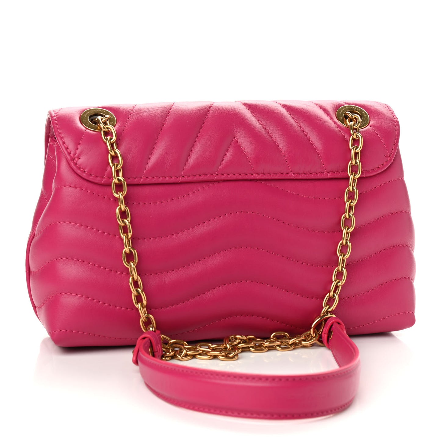Calfskin LV New Wave Chain Bag Rose Freesia