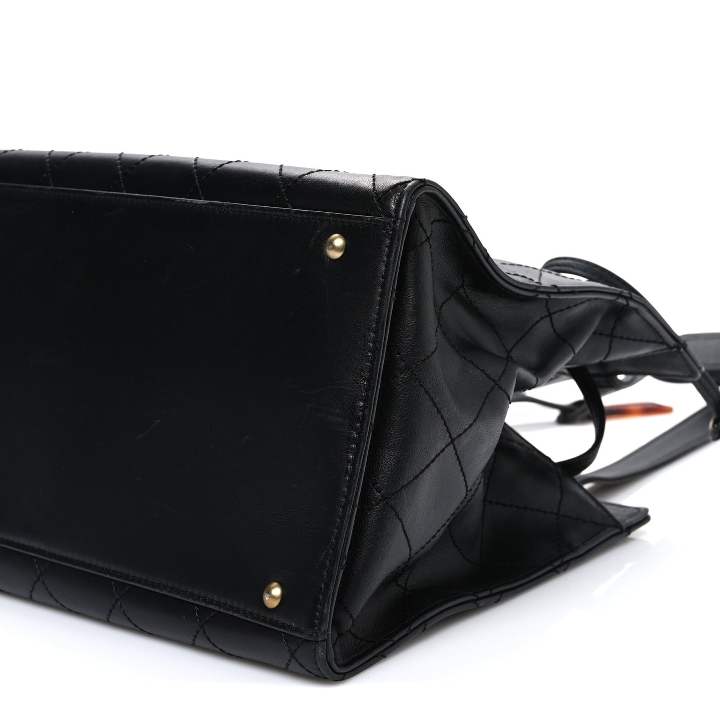 Lambskin Diamond Stitched Shoulder Bag Black