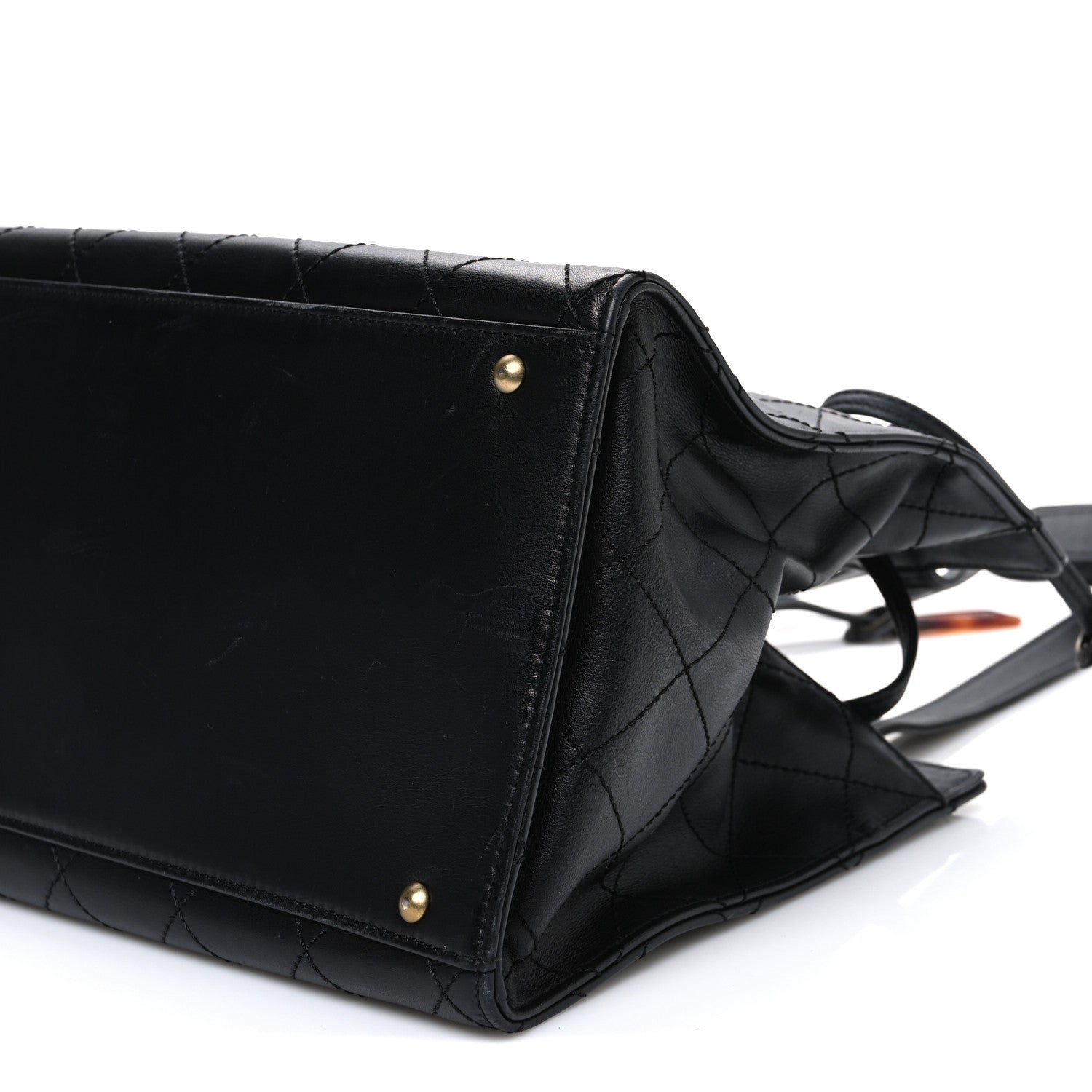 Chanel Lambskin Diamond Stitched Shoulder Bag Black 9 of 10