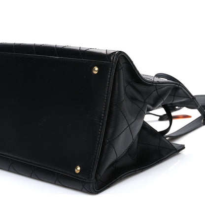 Chanel Lambskin Diamond Stitched Shoulder Bag Black 9 of 10