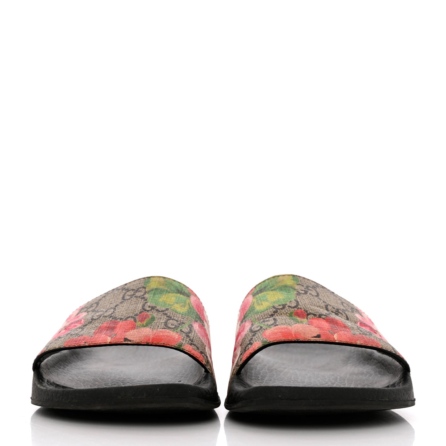 GG Supreme Monogram Blooms Slide Sandals 35 Beige Multicolor