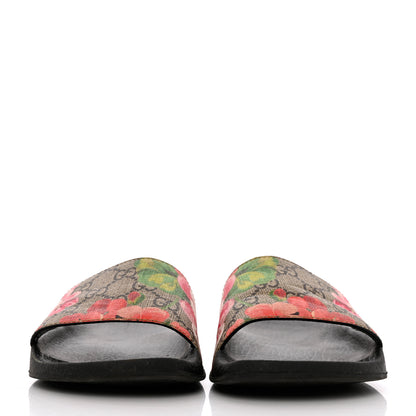 Gucci GG Supreme Monogram Blooms Slide Sandals 35 Beige Multicolor 2 of 11