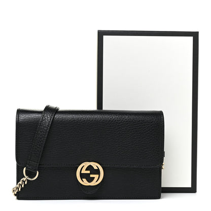 Gucci Dollar Calfskin Interlocking G Chain Wallet Black 12 of 12